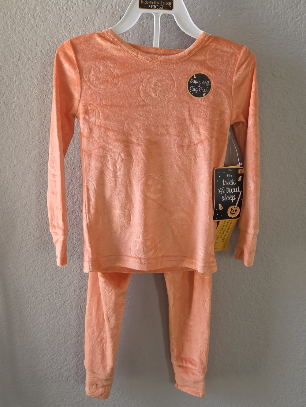 NWT Toddler Long-Sleeve Plush Pumpkin Pajama Set, Sz 3t